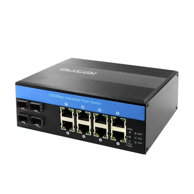 OLYCOM สวิตช์เครือข่าย 12 พอร์ตอุตสาหกรรม Gigabit Ethernet พร้อม 8 พอร์ต POE 4 พอร์ต SFP 240W ติดตั้งบนราง Din IP40