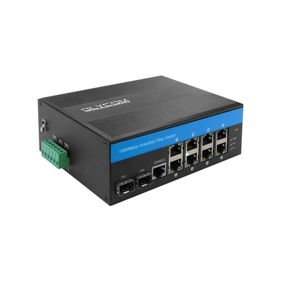 Industrial Gigabit Ethernet L2 Managed Switch 8 X Gigabit Ports 2 X SFP Slots ราง DIN Mount IP40 พร้อม Vlan Qos LACP STP