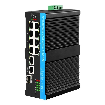 8 Port Gigabit BT PoE Managed Switch With 1 SFP / Copper Uplink 480W ประเภท Din งบประมาณ