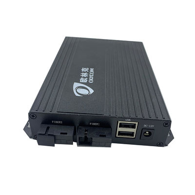 ตัวขยายสัญญาณป้องกันสัญญาณรบกวน HDMI DVI ที่แข็งแกร่งสองพอร์ตไฟเบอร์และพอร์ต USB สองพอร์ต