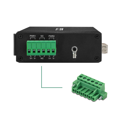 อินพุตพลังงานคู่ 2 พอร์ต Industrial Ethernet Media Converter กิกะบิต Din Rail Mounting Mini Size