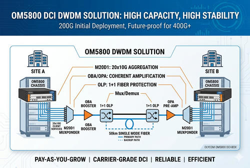 กรณี บริษัท ล่าสุดเกี่ยวกับ Short Distance 200G to 400G Scalable DWDM DCI Solution