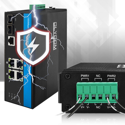 Web Managed Outdoor POE Switch 4 Port 2.5G ไฟเบอร์แข็ง Ethernet สําหรับ CCTV Video CE