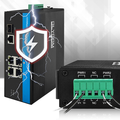 5 Port Smart Managed Ethernet Switch กิ๊กบิต SFP ไฟเบอร์อุตสาหกรรมระดับ IP40