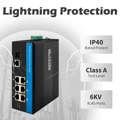 Gigabit Industrial Managed PoE Switch 7 Port กับวงแหวนไฟเบอร์ 2.5G สามารถจัดการได้