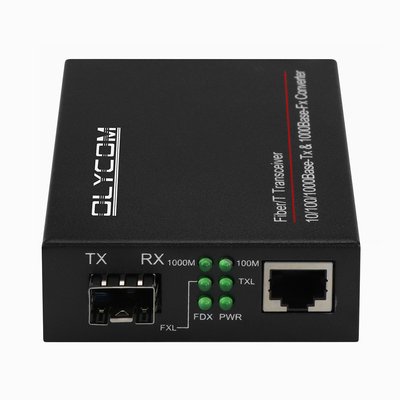 LC Fiber เป็น Gigabit Rj45 Copper Ethernet SFP Media Converter 10/100 / 1000M