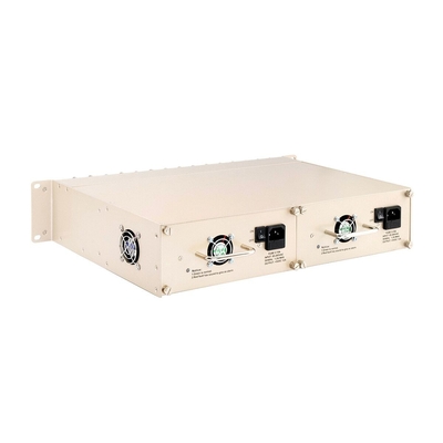 16 สล็อต เครื่องแปลงสื่อ รากชัสซี่ 19 นิ้ว 2U พลังงานคู่ 48V/220V