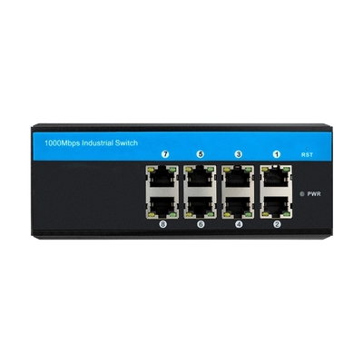 Industrial 8 Port Gigabit Network POE Switch ไม่จัดการ DC48V การเข้า การออก 240W