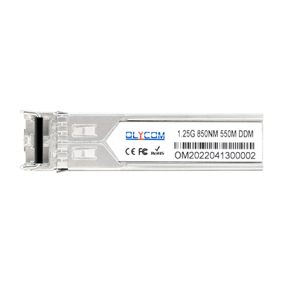 โมดูล 1.25G SFP อุตสาหกรรม 850nm Multimode 550m Duplex LC DDM สําหรับสวิทช์กิ๊กบิต