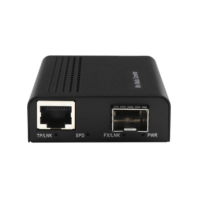 1G 10G Copper SFP + Fiber Ethernet Media Converter ที่ไม่มีการจัดการ DC12V พร้อม DIP