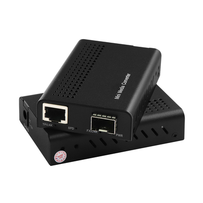 1G 10G Copper SFP + Fiber Ethernet Media Converter ที่ไม่มีการจัดการ DC12V พร้อม DIP