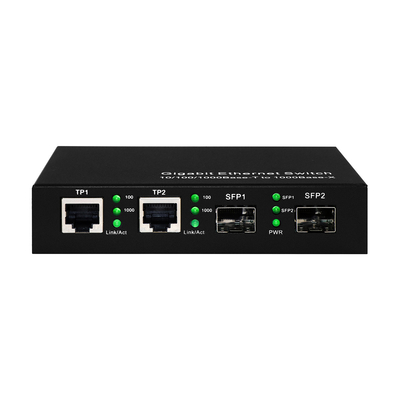 กิกะบิต Commercial Ethernet Switch 4 Port Sfp สายใยออปติก ไม่จัดการ DC5V