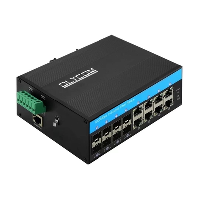 OLYCOM สวิตช์ที่มีการจัดการ 8 พอร์ต Gigabit Ethernet 12V เกรดอุตสาหกรรมพร้อม 8 พอร์ต SFP Din Rail Mounted IP40 สำหรับใช้กลางแจ้ง