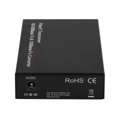 เครื่องแปลงสื่อ 1G SFP Gigabit Fiber Optic Ethernet ไม่จัดการ ขนาดเล็ก สีดํา DC5V CE