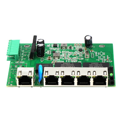 สวิตช์เครือข่าย E-Mark 5 พอร์ต PCBA Gigabit แบบ Unmanaged 12V 24V ติดราง DIN ได้รับการรับรอง CE