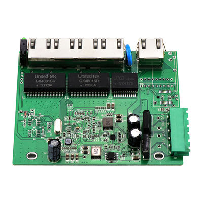 สวิตช์เครือข่าย E-Mark 5 พอร์ต PCBA Gigabit แบบ Unmanaged 12V 24V ติดราง DIN ได้รับการรับรอง CE