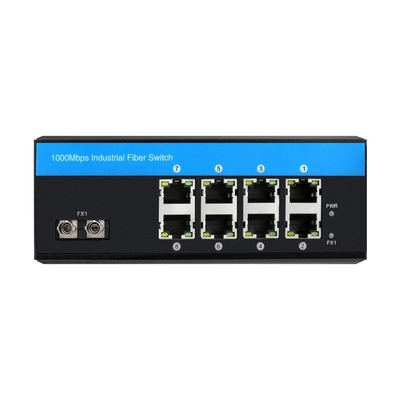 8 ท่าทางอุตสาหกรรม Gigabit Network Switch ไม่จัดการ ST Fiber Single Mode 30Km DC24V