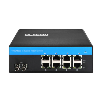 8 ท่าทางอุตสาหกรรม Gigabit Network Switch ไม่จัดการ ST Fiber Single Mode 30Km DC24V