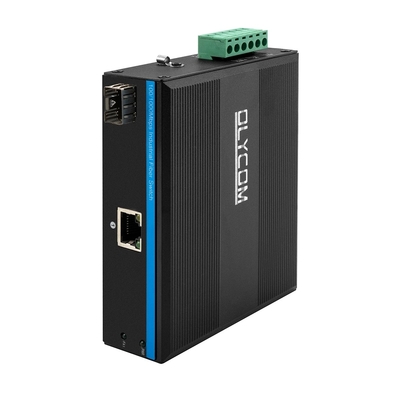 เครื่องแปลงสื่อ POE อุตสาหกรรม Gigabit Ethernet DC48V 30W ไม่จัดการ