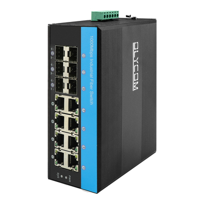 2.5G L2 การจัดการอุตสาหกรรม PoE Network Switch การสนับสนุน ERPS MSTP Ring Din Rail