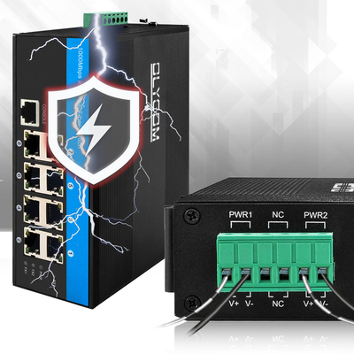 8 Port Managed PoE Switch Gigabit Ethernet 240W Active POE รู๊กเกอร์เคสไวเทสชิป