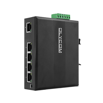 E-Mark 5 พอร์ต Gigabit Din Rail ที่ไม่มีการจัดการ 24V Ethernet Switch อุณหภูมิอุตสาหกรรม