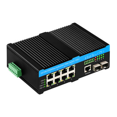 Gigabit 802.3bt PoE บริหาร 8 Port Switch 2.5G ไฟเบอร์เว็บ L2 บริหาร Fanless 720W