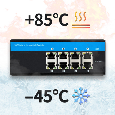 IM-WS080GE 8 Port E-Mark Ethernet Switch กิกะบิต ไม่จัดการ Din ติดตั้ง 24V