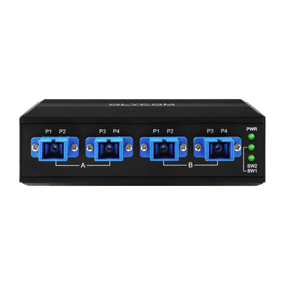 4 PORT OPTICAL BYPASS SWITCH SC/UPC CONNECTOR SIMPLEX 1310/1550NM DC24V ดินติดตั้ง