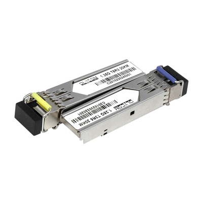 เครื่องรับสัญญาณไฟเบอร์เดียว 20KM 1.25G LC Port 1310nm/1550nm DDM เกรดพาณิชย์