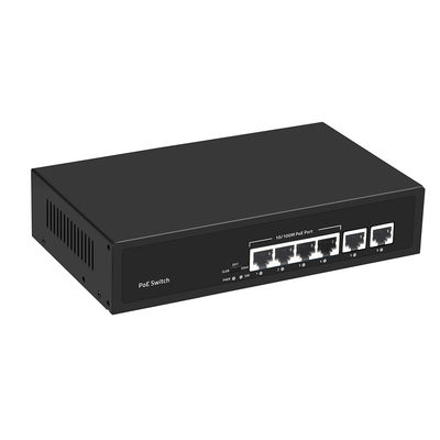 Ethernet รวดเร็ว CCTV PoE Switch 4 Port With 2 Copper Uplink 55W แรงประหยัด AC