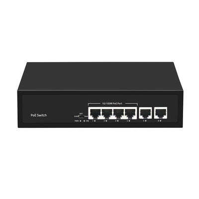 Ethernet รวดเร็ว CCTV PoE Switch 4 Port With 2 Copper Uplink 55W แรงประหยัด AC