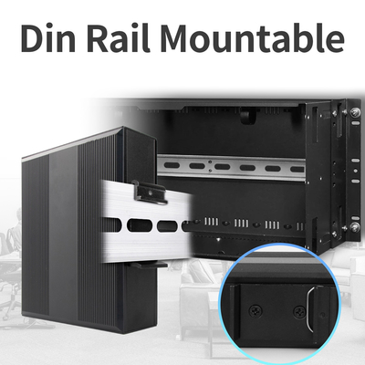 6 Port Industrial Poe Switch ไม่จัดการ 10/100M 2 สายไฟเบอร์ 4 Ethernet Port Switch