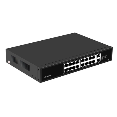 16 Port PoE Switch 10/100M Ethernet กับ 2 SFP/RJ45 Uplink สําหรับกล้อง CCTV งบประมาณ 300W