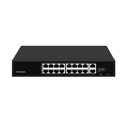 16 Port PoE Switch 10/100M Ethernet กับ 2 SFP/RJ45 Uplink สําหรับกล้อง CCTV งบประมาณ 300W