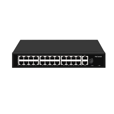 24 Port CCTV Poe Switch ไม่จัดการ 100M Fast Ethernet Rack ประเภท 300W Budget AC Input