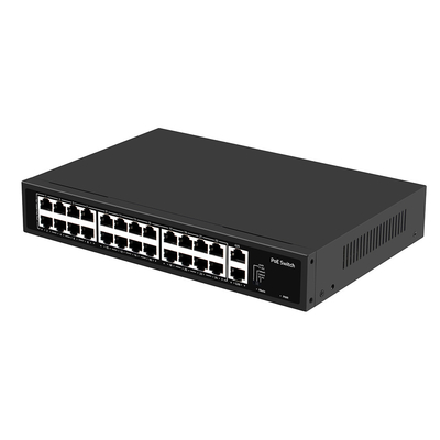 24 Port CCTV Poe Switch ไม่จัดการ 100M Fast Ethernet Rack ประเภท 300W Budget AC Input