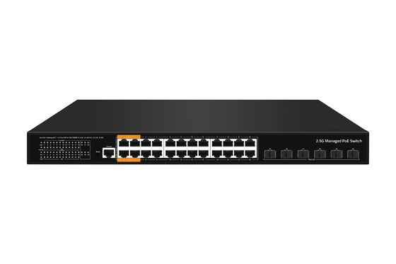 โรงงานผลิต Oem / odm L3 บริหาร Ethernet POE Switch ด้วย 24*10/100/2500mbps + 6* 10Gb SFP+