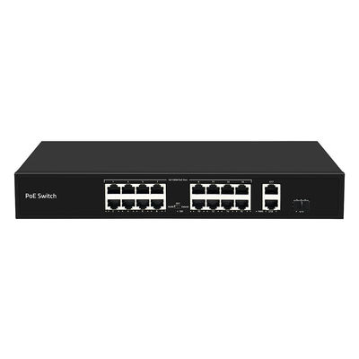 16 Port PoE Switch ระยะ PoE 250 เมตร 10/100M รองรับโหมด VLAN 300W งบประมาณ CE