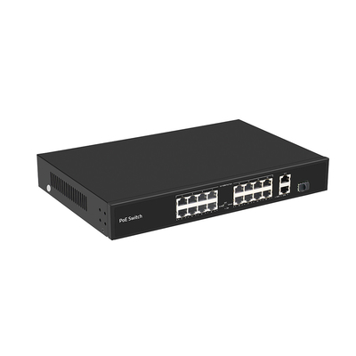 16 Port 250-Meter PoE Switch PoE Af/At 10/100M การสนับสนุนโหมด VLAN งบ 300W