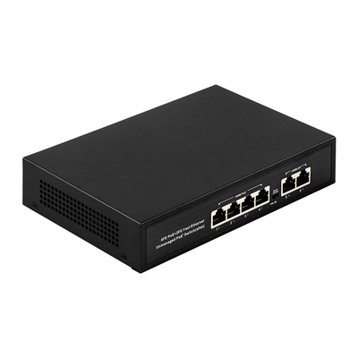 OEM ODM Fast Ethernet 10/100mbps 4 Port Poe Switch With 2 Uplink Port Network Switch การปรับเปลี่ยนระบบออนไลน์