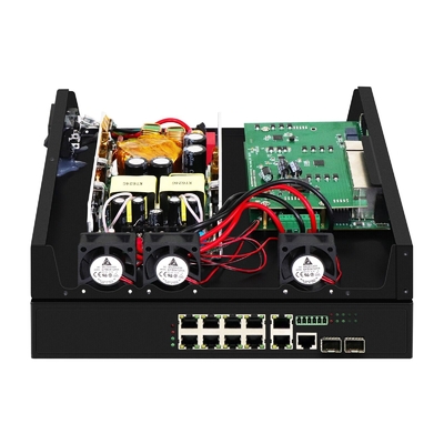 8 Port Poe Switch พร้อม 90W การจัดการ 2 * 2.5Gb SFP port + 2 combo port POE ไฟเบอร์สวิตช์