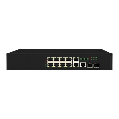 8 Port Poe Switch พร้อม 90W การจัดการ 2 * 2.5Gb SFP port + 2 combo port POE ไฟเบอร์สวิตช์
