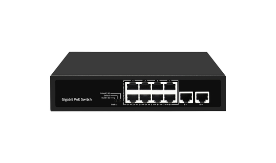 8 Port Full Gigabit PoE Network Switch การสนับสนุน Vlan PoE ขยายงบ 120W