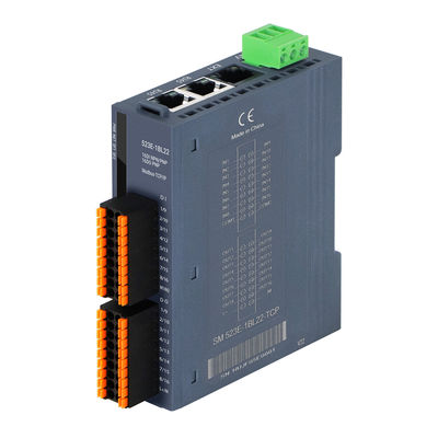 3 RJ45 Ports Modbus-TCP/IP PLC IO Module พร้อม 16DI+16DO และ 24VDC แรงไฟฟ้าสําหรับการควบคุมอุตสาหกรรม