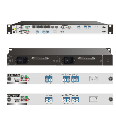 Erbium Doped Fiber Amplifier EDFA Device Optical Signal Booster 1U ระบบชัสซี่