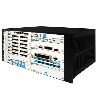 OTN DWDM 5U Chassis 20 สล็อตบริการสําหรับ 100G 200G 400G การส่งไฟฟ้าสองแบบ