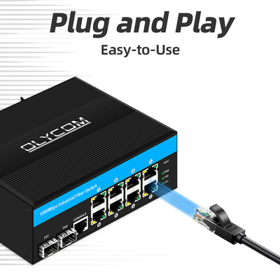 10port Gigabit 10/100/1000mbps L2 ปกครอง POE สวิตช์กับ 2 Sfp สําหรับภายนอก