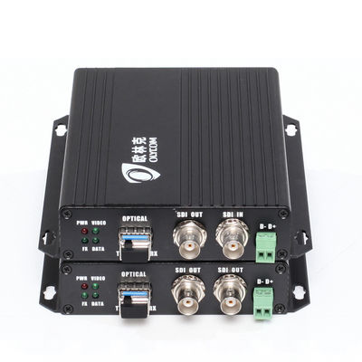 1080P HD SDI Video Fiber Extender Optical Converter Single Mode 20km พร้อม Loopout ท้องถิ่น 12V