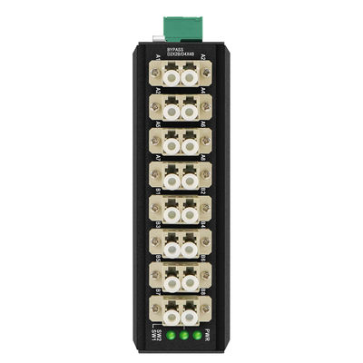 มูลติโมด ไฟเบอร์ออปติก บายพาสโมดูล 8 Port LC Connector DIN ติดตั้ง 12V 24V CE